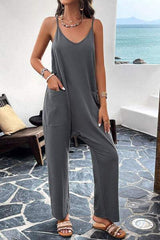 Pocketed Spaghetti Strap Overalls - Trendsi - Flyclothing LLC