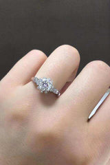 1 Carat Moissanite 925 Sterling Silver Ring - Trendsi - Flyclothing LLC