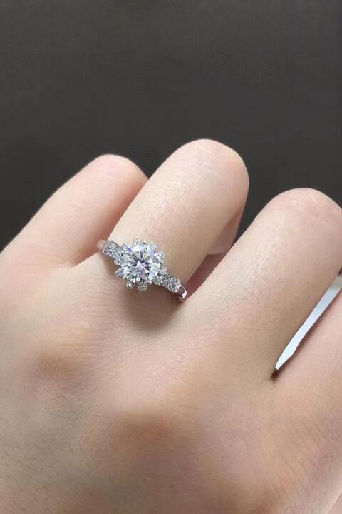 1 Carat Moissanite 925 Sterling Silver Ring - Trendsi
