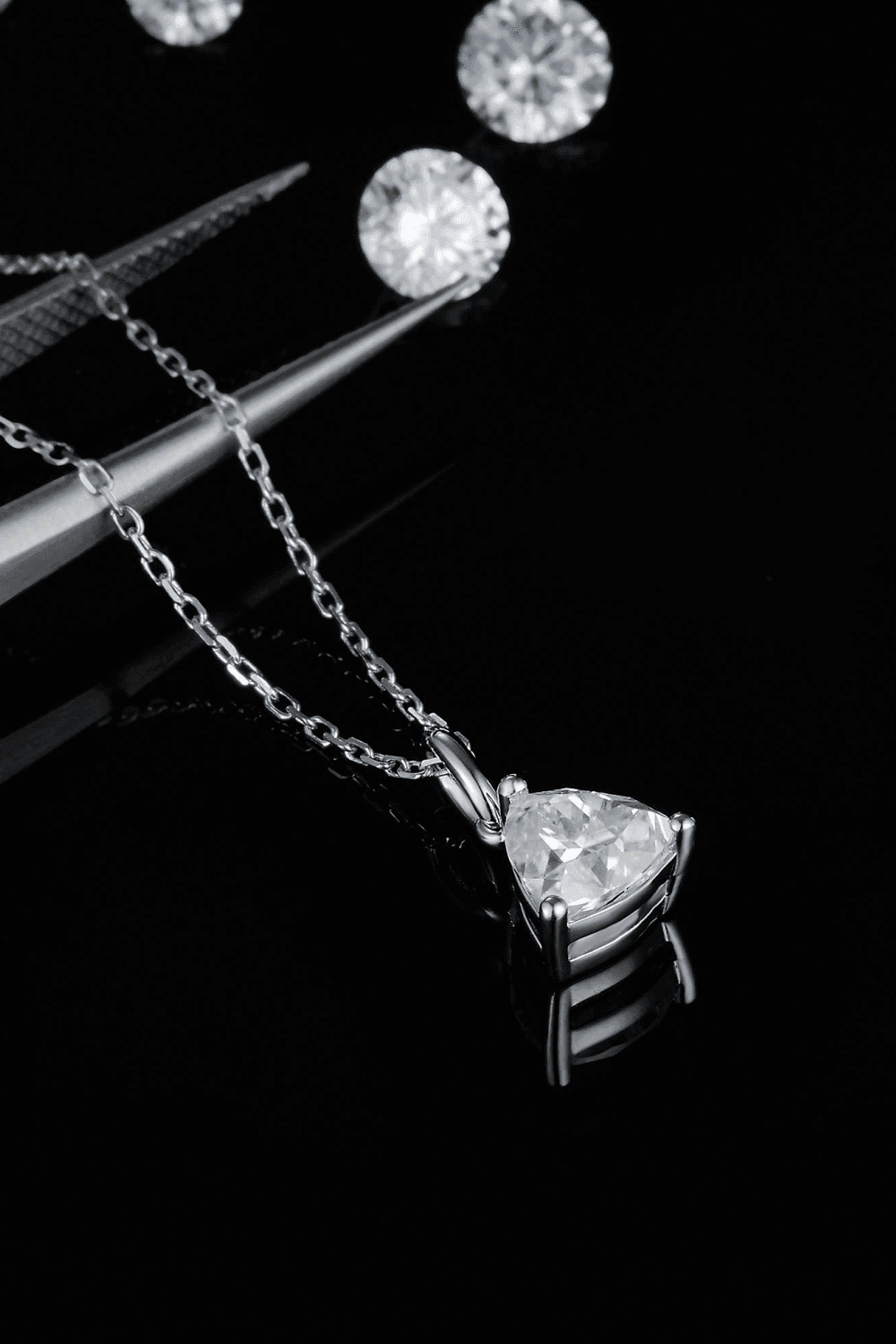 1 Carat Moissanite Pendant 925 Sterling Silver Necklace - Trendsi - Flyclothing LLC