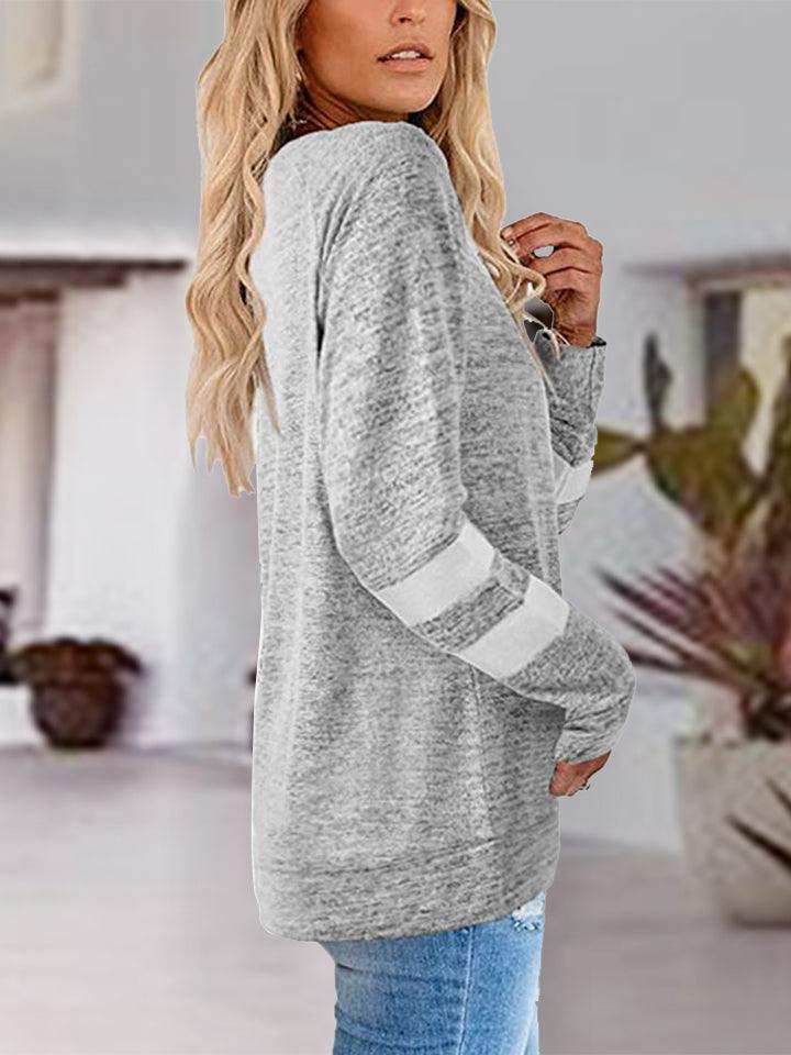 V-Neck Raglan Sleeve T-Shirt - Trendsi - Flyclothing LLC