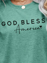 GOD BLESS AMERICA Graphic Short Sleeve Tee - Trendsi - Flyclothing LLC