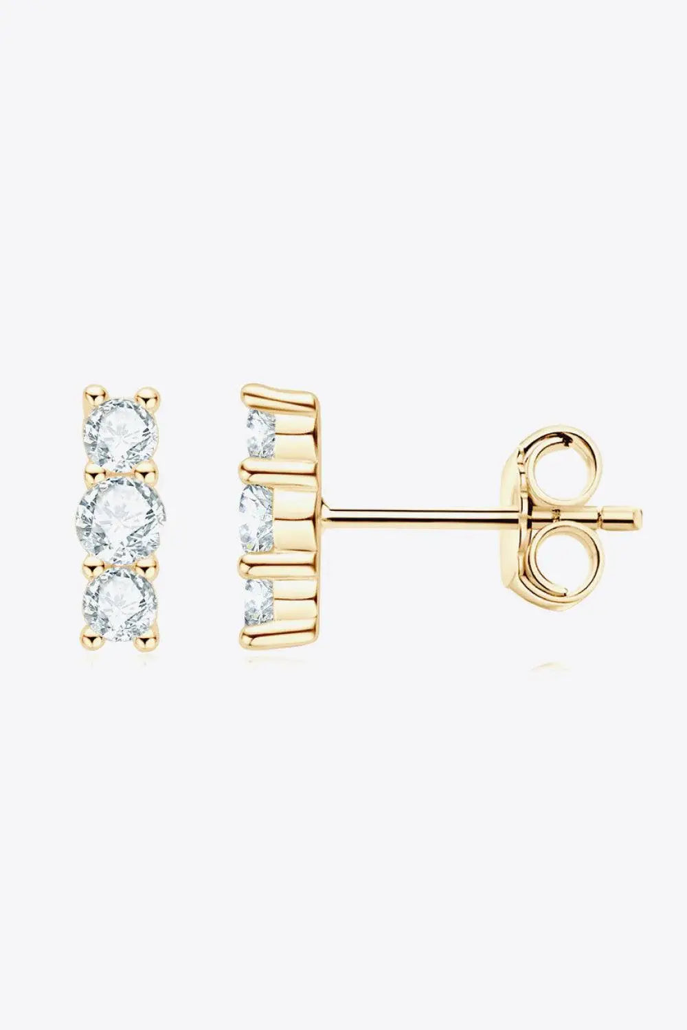 Heartbeat Rhythm 925 Sterling Silver Moissanite Stud Earrings - Trendsi - Flyclothing LLC