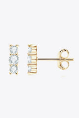 Heartbeat Rhythm 925 Sterling Silver Moissanite Stud Earrings - Trendsi - Flyclothing LLC