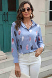 Printed Collared Neck Buttoned Shirt - Trendsi - Flyclothing LLC