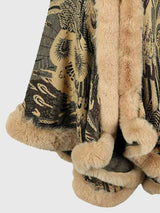 Printed Open Front Poncho - Trendsi - Flyclothing LLC