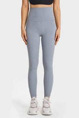 Feel Like Skin Elastic Waistband Yoga Leggings - Trendsi - Flyclothing LLC