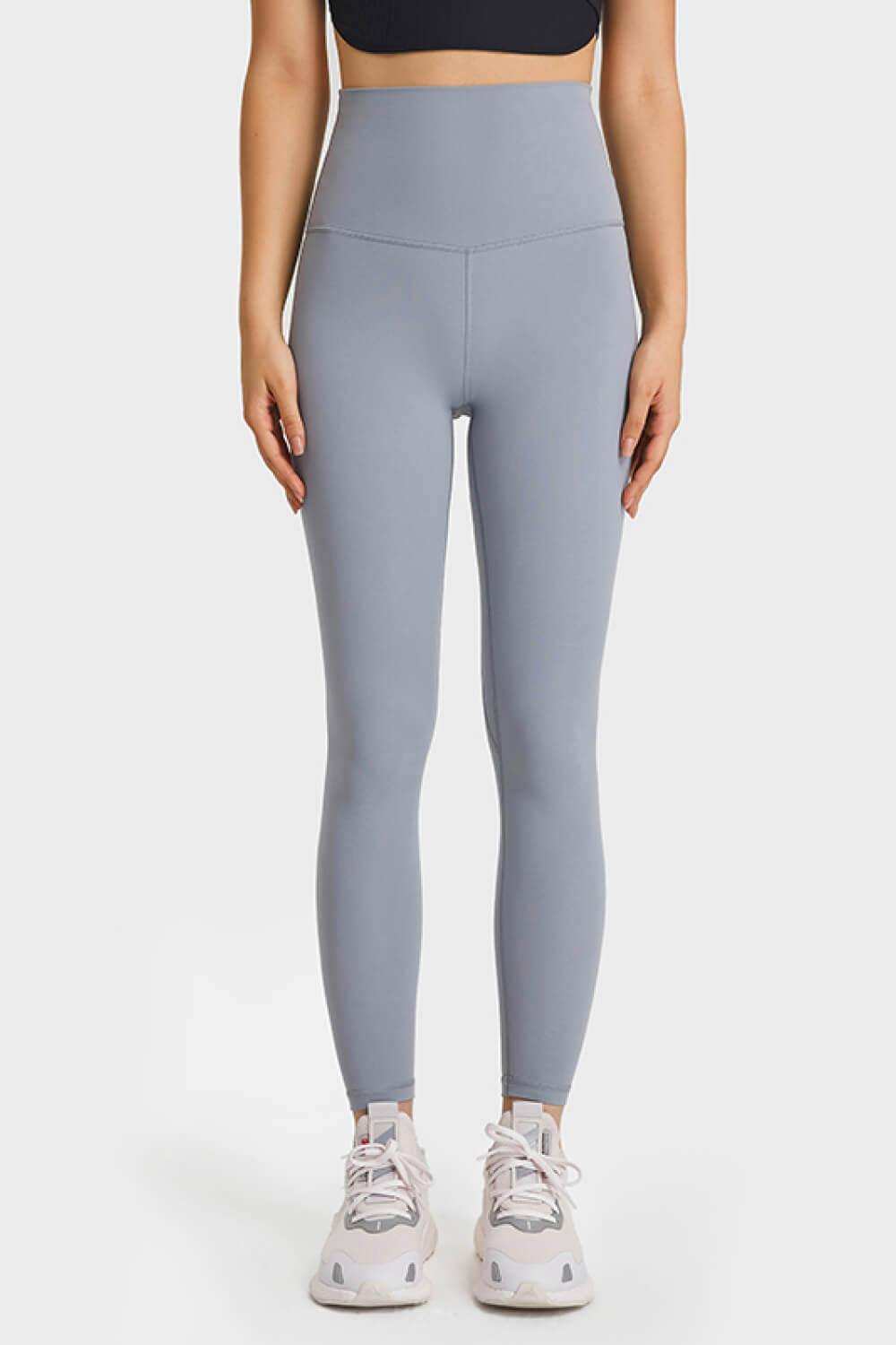 Feel Like Skin Elastic Waistband Yoga Leggings - Trendsi - Flyclothing LLC