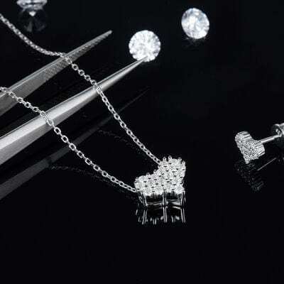 Moissanite 925 Sterling Silver Heart Necklace - Trendsi - Flyclothing LLC