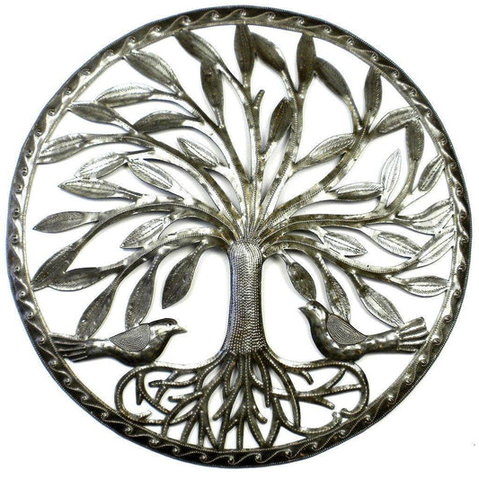 Tree of Life with Two Birds Metal Wall Art - Croix des Bouquets - Flyclothing LLC