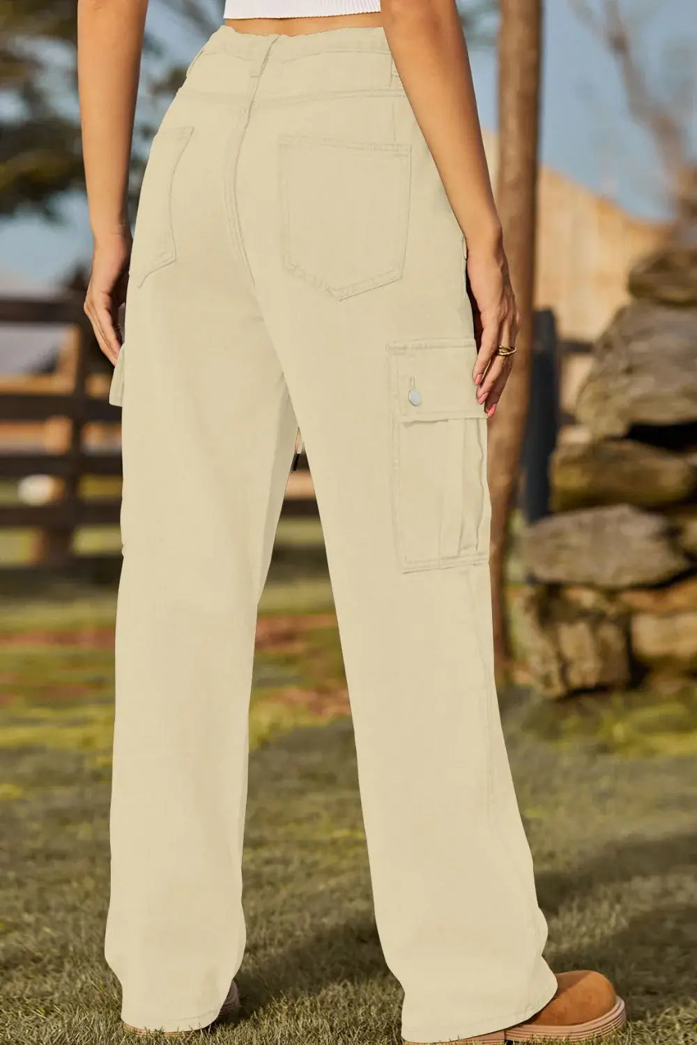 Loose Fit Drawstring Jeans with Pocket - Trendsi - Flyclothing LLC