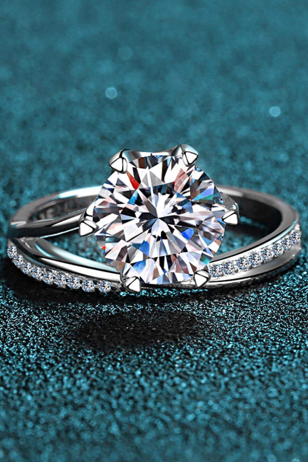 3 Carat Moissanite 6-Prong Ring - Trendsi - Flyclothing LLC