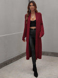 Waffle Knit Open Front Duster Cardigan With Pockets - Trendsi - Flyclothing LLC