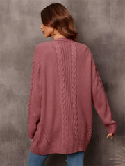 Warm Fall Mixed Knit Open Front Longline Cardigan - Flyclothing LLC