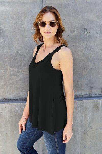 Basic Bae Full Size Lace Detail V-Neck Cutout Cami - Trendsi - Flyclothing LLC