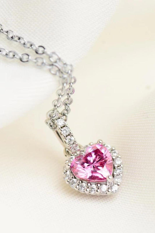 1 Carat Moissanite Heart Pendant Necklace - Flyclothing LLC