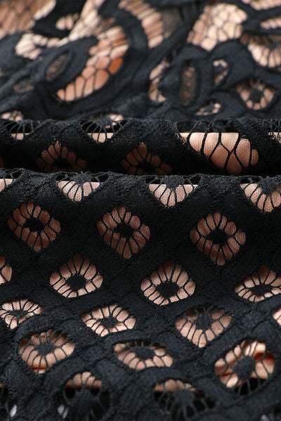 Off-Shoulder Long Sleeve Lace Dress - Trendsi - Flyclothing LLC