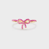 925 Sterling Silver Inlaid Zircon Bow Ring - Trendsi