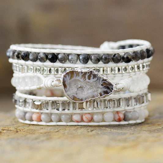 Natural Stone Layered Bracelet - Trendsi