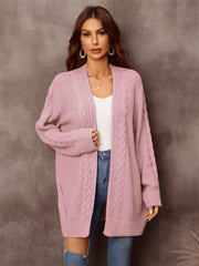 Warm Fall Mixed Knit Open Front Longline Cardigan - Flyclothing LLC