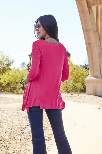 Basic Bae Full Size Round Neck Pocketed T-Shirt - Trendsi - Flyclothing LLC