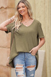 V-Neck Dropped Shoulder Tunic Top - Trendsi - Flyclothing LLC