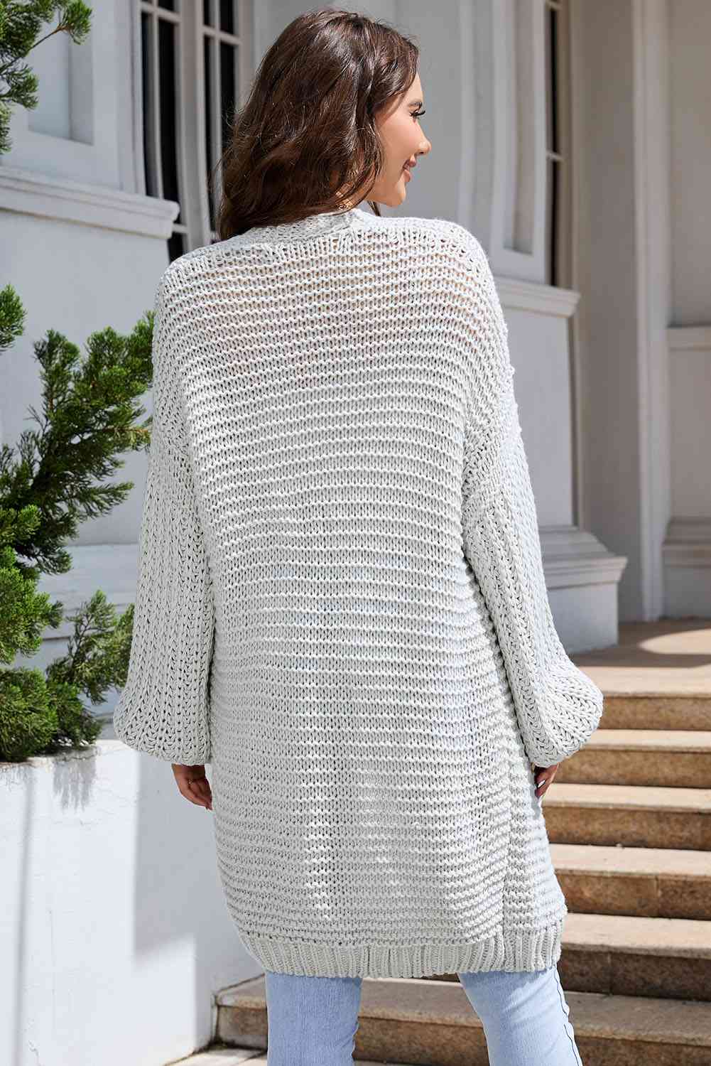 Open Front Longline Cardigan - Trendsi - Flyclothing LLC