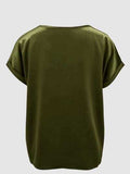 Round Neck Short Sleeve T-Shirt - Trendsi - Flyclothing LLC