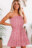 Ditsy Floral Strapless Mini Dress - Trendsi - Flyclothing LLC