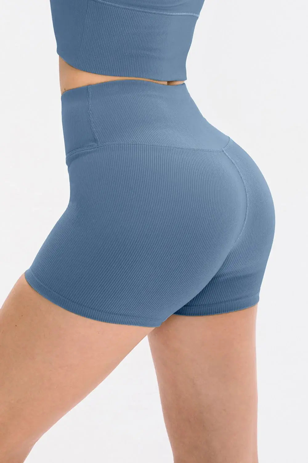 Slim Fit Wide Waistband Sports Shorts - Trendsi - Flyclothing LLC