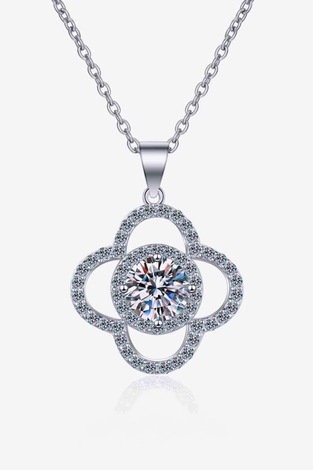 1 Carat Moissanite 925 Sterling Silver Necklace - Trendsi - Flyclothing LLC