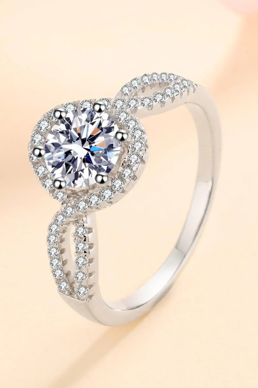 Feel The Joy 925 Sterling Silver Moissanite Ring - Trendsi - Flyclothing LLC