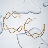 Stainless Steel Wave Shape C-Hoop Earrings - Trendsi