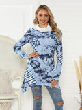 Printed Raglan Sleeve Mock Neck T-Shirt - Trendsi