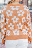 Flower Round Neck Dropped Shoulder Sweater - Trendsi - Flyclothing LLC