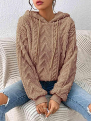 Drawstring Long Sleeve Hoodie - Trendsi
