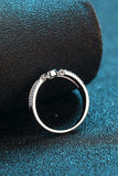Moissanite Cutout Rhodium-Plated Ring - Trendsi - Flyclothing LLC