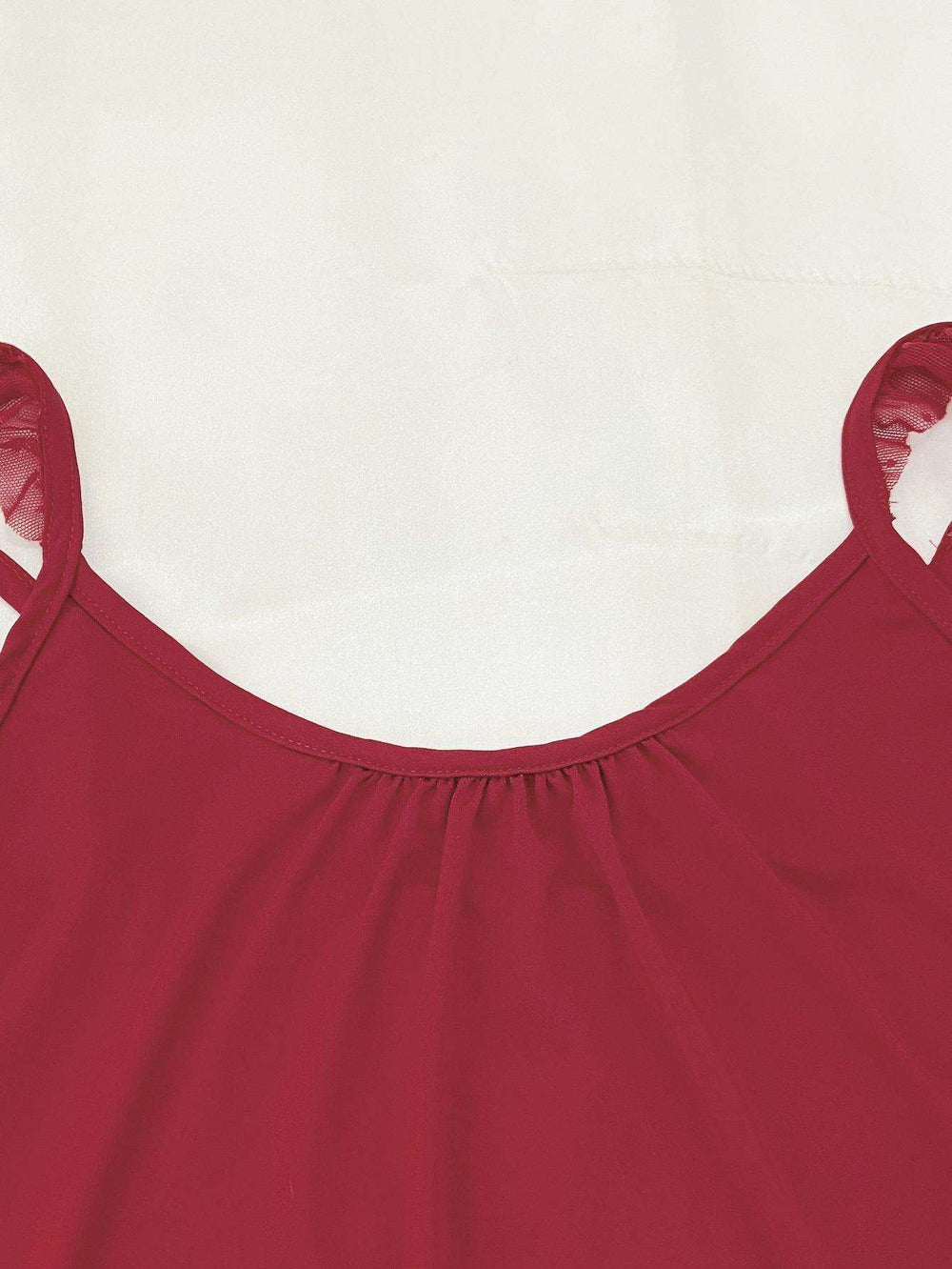 Gathered Detail Spliced Mesh Sleeveless Top and Shorts Lounge Set - Trendsi - Flyclothing LLC