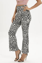 Zebra Print Straight Leg Pants - Trendsi - Flyclothing LLC