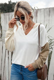 Color Block Drop Shoulder Hoodie - Trendsi