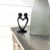 Handcrafted Soapstone Lover's Heart Sculpture in Black - Smolart - Smolart