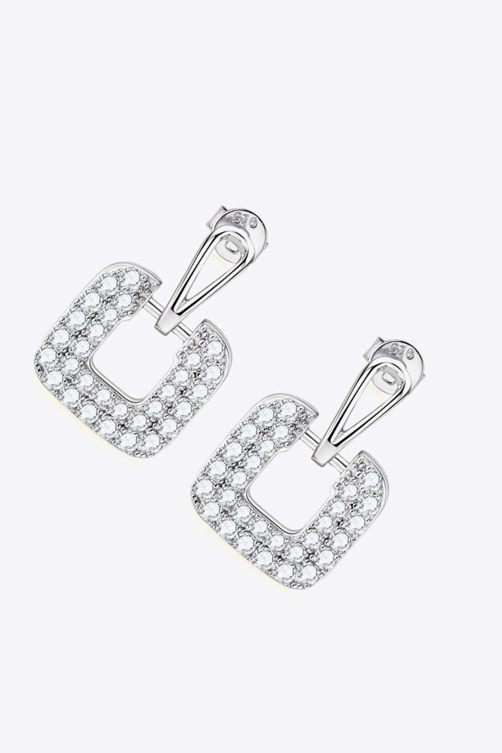 1.68 Carat Moissanite 925 Sterling Silver Drop Earrings - Trendsi - Flyclothing LLC