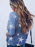 Star Print Short Sleeve T-Shirt - Trendsi - Flyclothing LLC