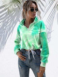 Tie-Dye Quarter Zip Dropped Shoulder Sweatshirt - Trendsi - Flyclothing LLC