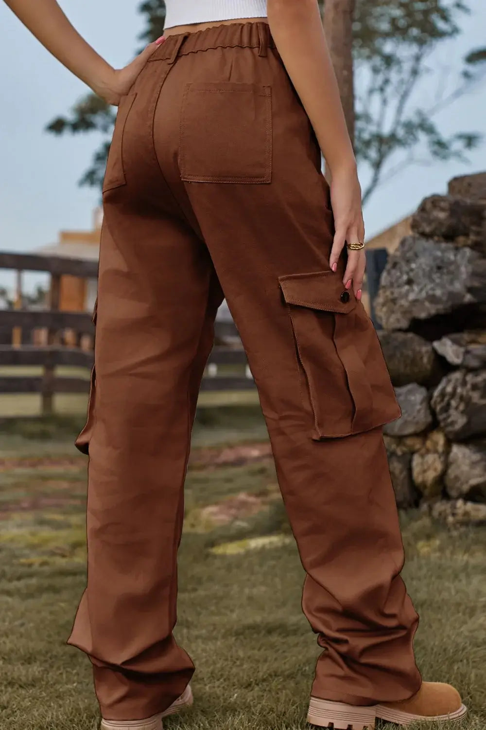 Loose Fit Long Jeans with Pockets - Trendsi - Flyclothing LLC