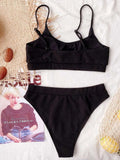 Scoop Neck Spaghetti Strap Two-Piece Swim Set - Trendsi - Flyclothing LLC