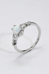 925 Sterling Silver Heart Opal Ring - Flyclothing LLC