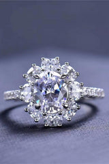 2 Carat Moissanite Floral 925 Sterling Silver Ring - Trendsi