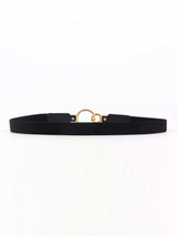 Double Ring Buckle Elastic PU Belt - Trendsi - Flyclothing LLC