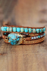 Handmade Natural Stone Copper Bracelet - Trendsi